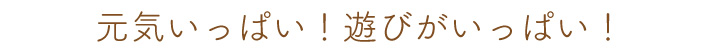 元気いっぱい！遊びがいっぱい！